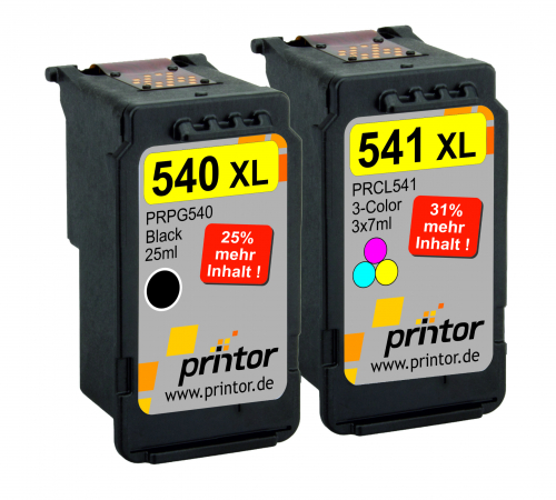 Twinpack XXL kompatibel zu PG-540 CL-541 1x scharz 1x 3-color